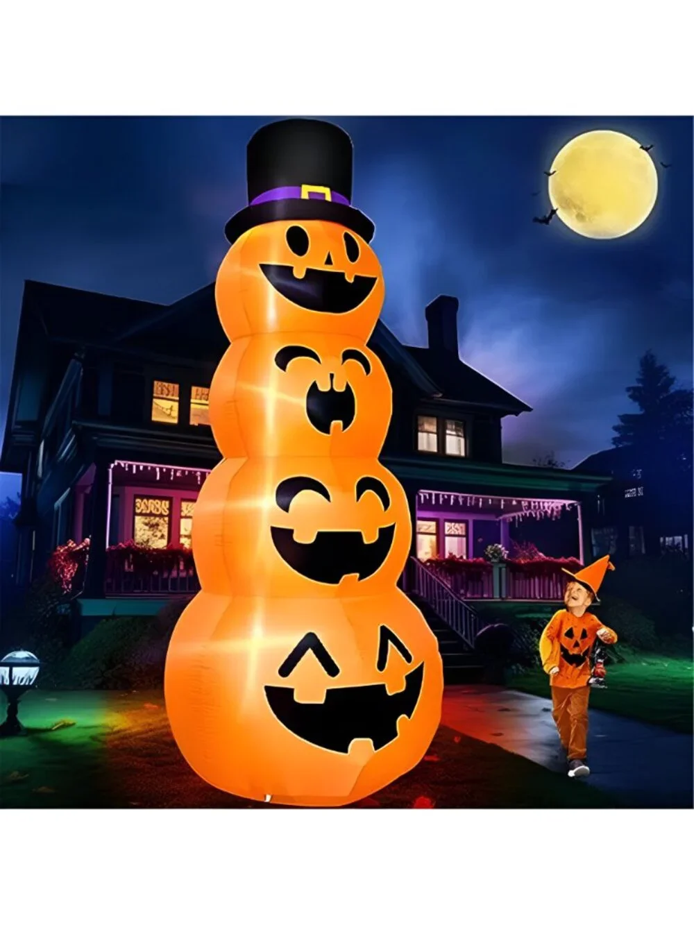 12FT Giant Witch Pumpkin Halloween Inflatables Decorations Outdoor